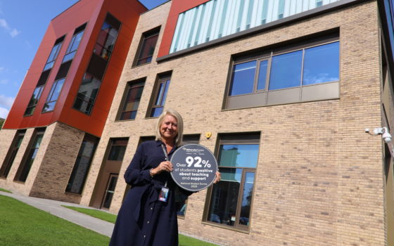 Sam Wright Principal and Chief Executive Officer of the Heart of Yorkshire Education Group outside the University Centre's Seacole Building